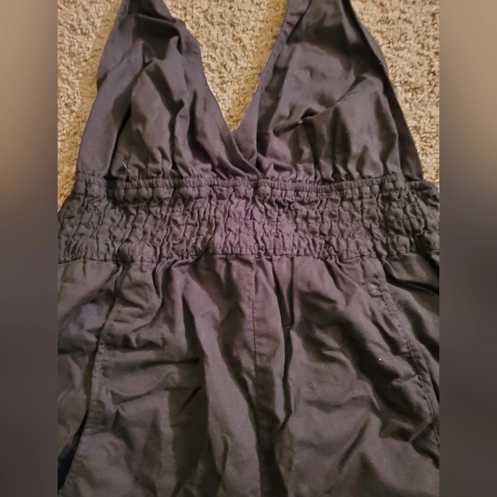 Black Summer Halter Shorts/Romper Black Poppy - Picture 2 of 6